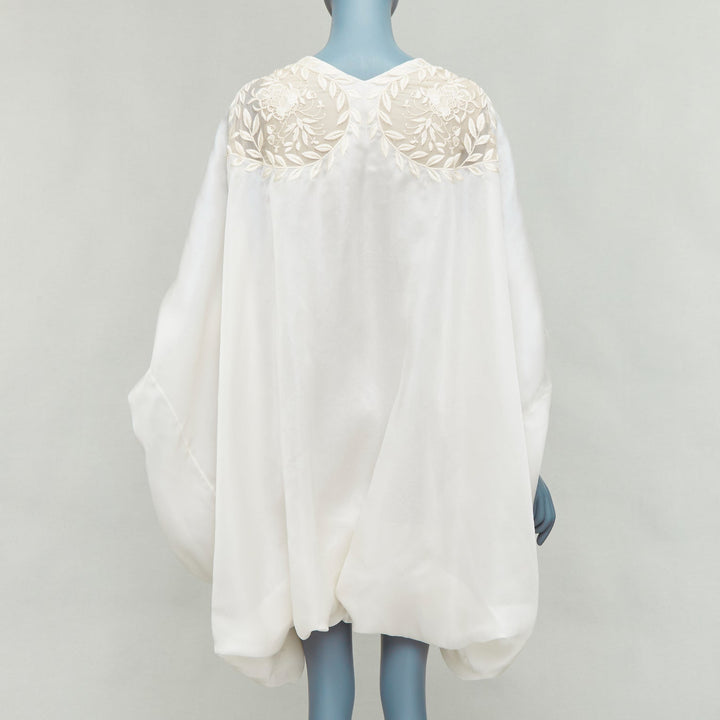 rare ALEXANDER MCQUEEN Vintage 2009 Runway skull embroidered drape dress IT38 XS