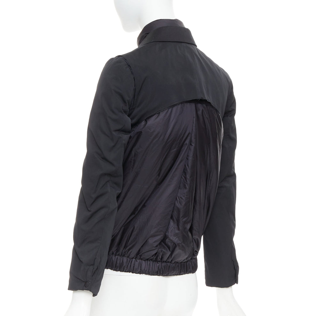 MONCLER G32-003 black layered down filled puffer tuxedo blazer top