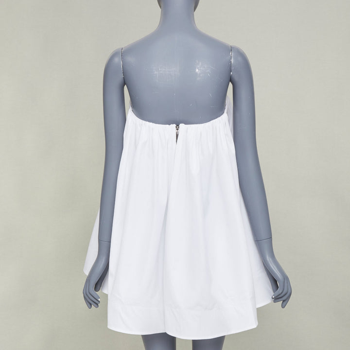 MATICEVSKI 2016 Profound white crisp cotton babydoll high low tunic top AUS8 S