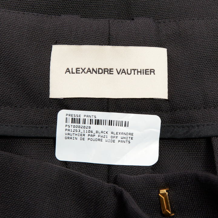 ALEXANDRE VAUTHIER AW2021 black double front dart wide leg pants