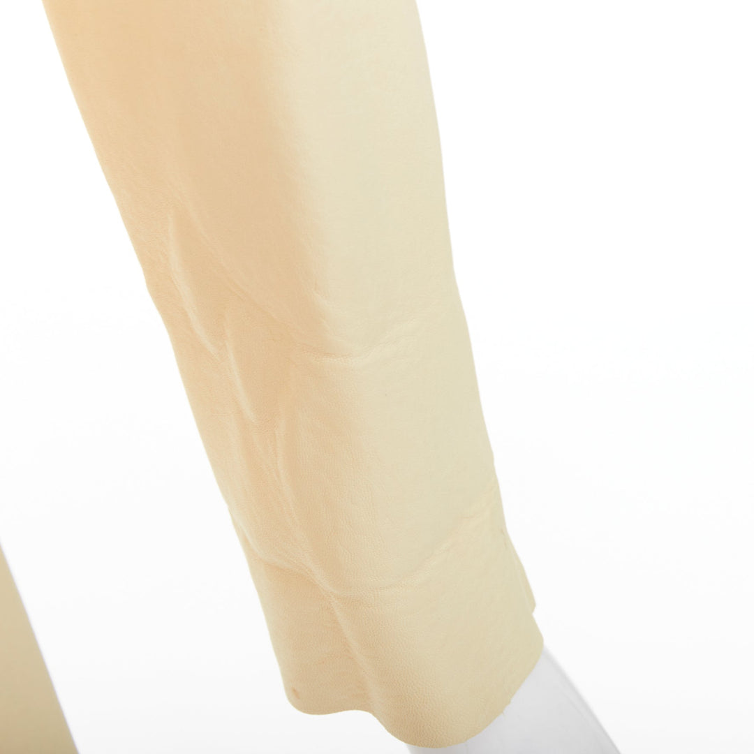 RALPH LAUREN Purple Label beige whipstitch lambskin leather fit blazer IT38 XS