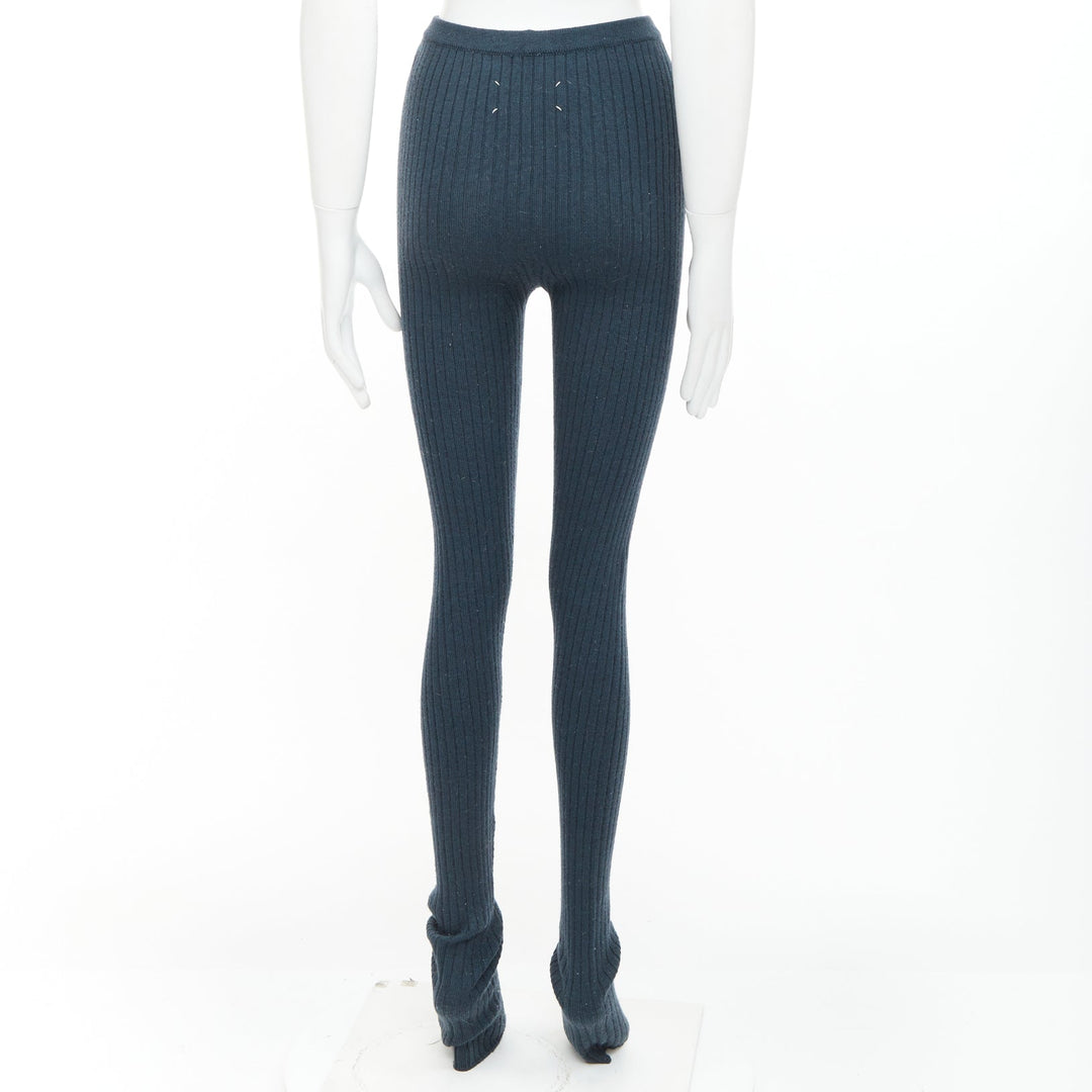 MAISON MARGIELA dark green 100% wool 4 stitches knitted pants M