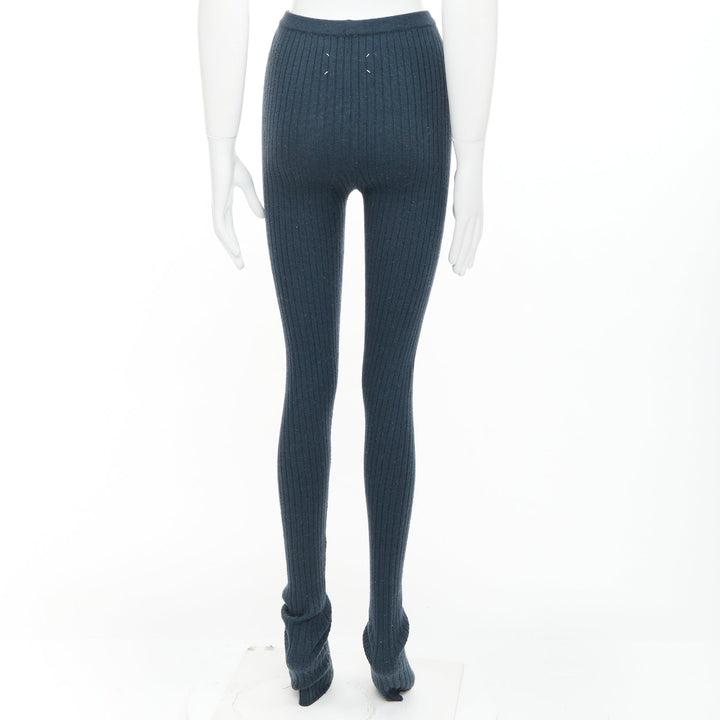 MAISON MARGIELA dark green 100% wool 4 stitches knitted pants M
