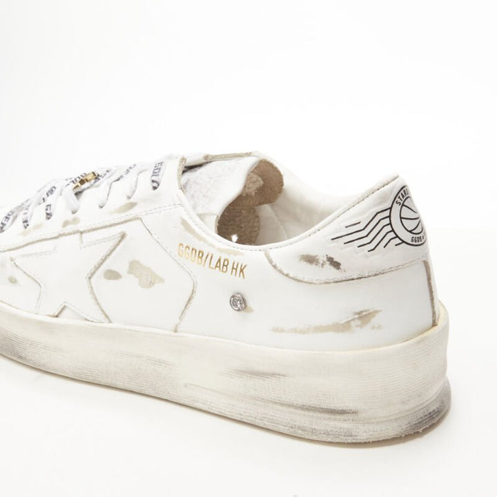GOLDEN GOOSE GG/AFG Stardan distressed white low top sneaker EU38