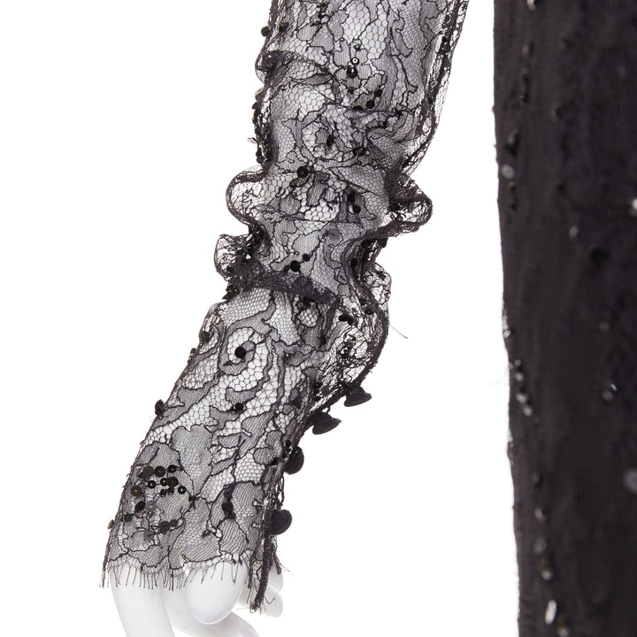 ALEXANDRE VAUTHIER COUTURE AW2019 Runway green rosette crystal lace dress