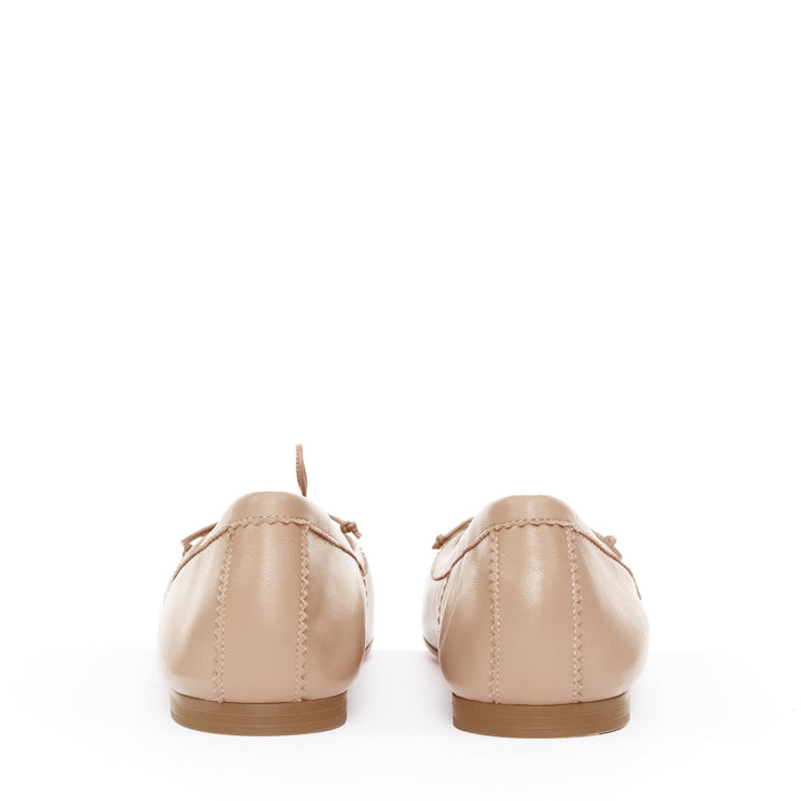 CHRISTIAN LOUBOUTIN Mamadrague nude lamb nappa square toe ballet flats EU39.5
