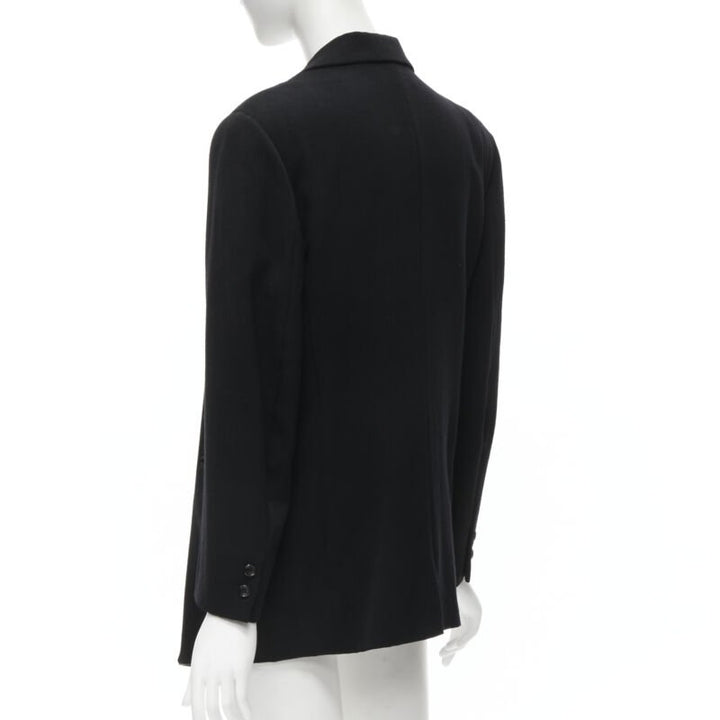 vintage COMME DES GARCONS 1988 black wool plunge neck pullover blazer jacket S