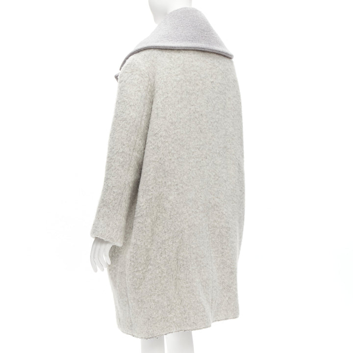 OLD CELINE Phoebe Philo 2013 Runway grey wool alpaca cocoon coat FR38 M
