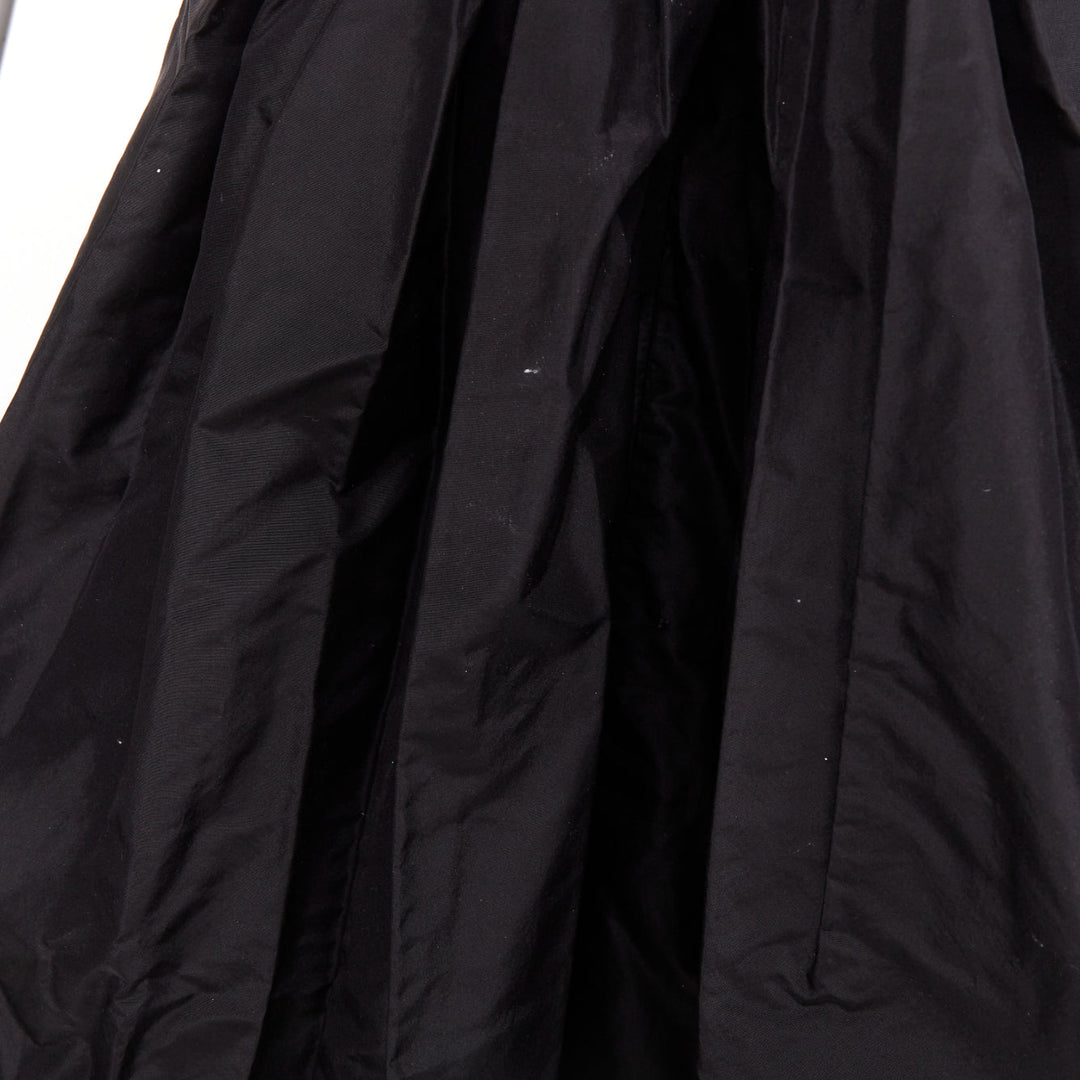 OSCAR DE LA RENTA Vintage black lace trim ruched bow cocktail bubble dress US2 S