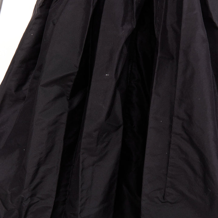 OSCAR DE LA RENTA Vintage black lace trim ruched bow cocktail bubble dress US2 S