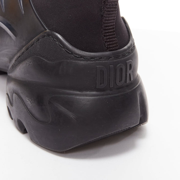 DIOR D-connect black logo technical fabric lace up chunky sneaker EU35