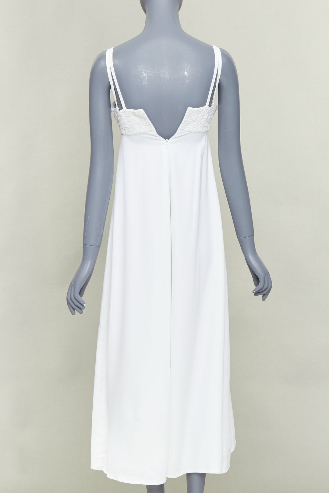 EPISODE white viscose blend lace bust spaghetti strap maxi dress US0 XS