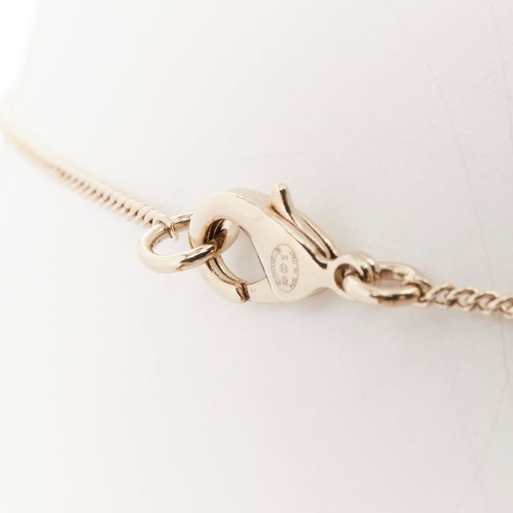 CHANEL B21S champagne gold tone CC logo clasp locket pendent necklace