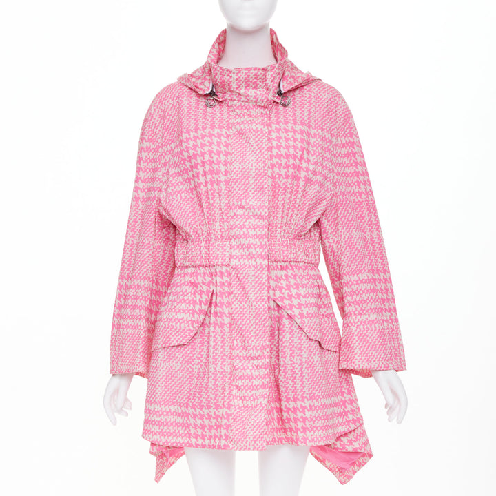 FENDI 2018 Pop Tartan drawstring pleated pink check windbreaker jacket IT46 XL