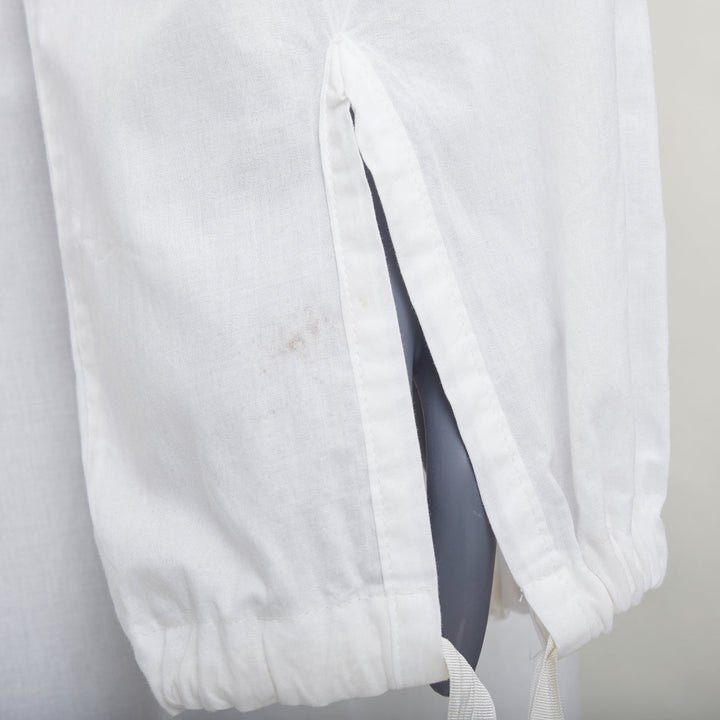 ANN DEMEULEMEESTER white cotton drawstrings ribbon ties sack shirt dress FR36 S