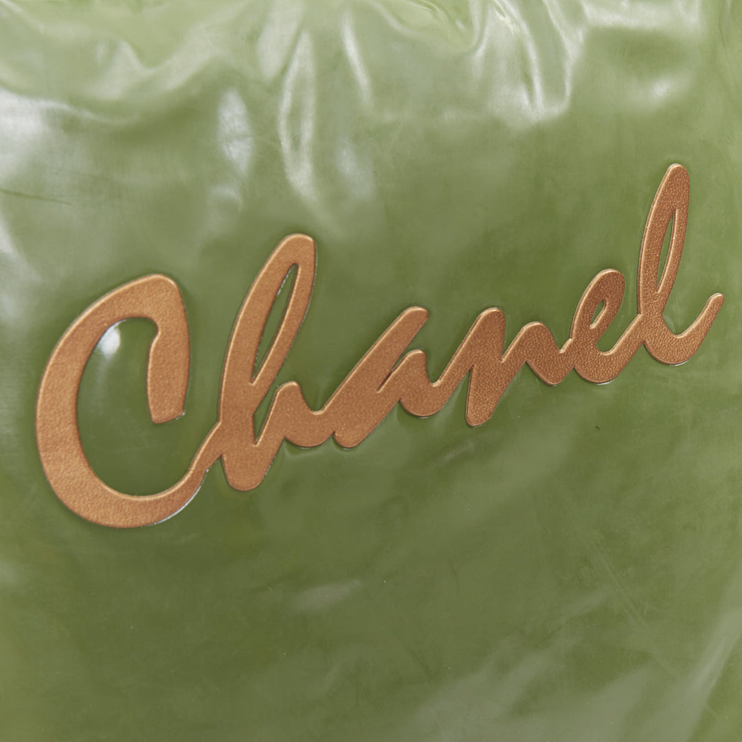 CHANEL 2011 Harrods Limited Edition Cabas green PVC North South Shopper bag