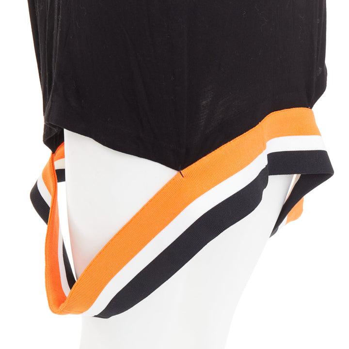 GIVENCHY Podium Robe 2014  black orange semidetached ribbed hem tunic tank top M