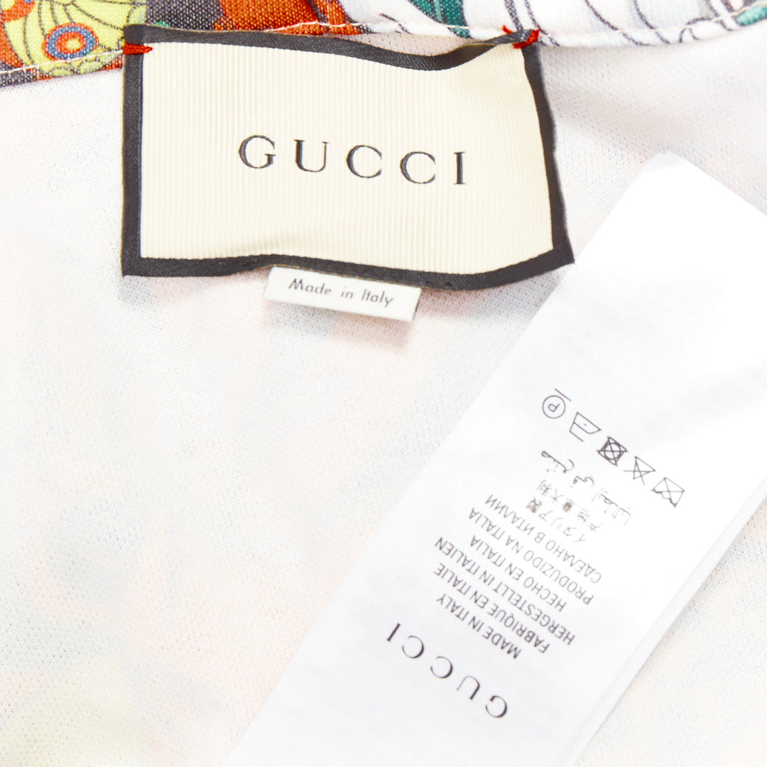 GUCCI 2018 Michele Bloom Nature Print red bow embroidery zip hoodie S