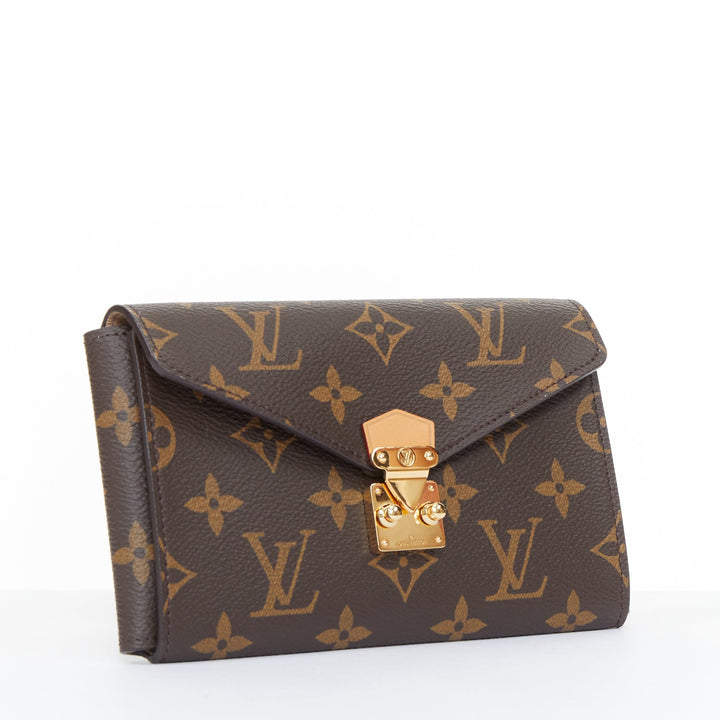 LOUIS VUITTON 2024 Metis brown monogram coated canvas S lock makeup pouch bag
