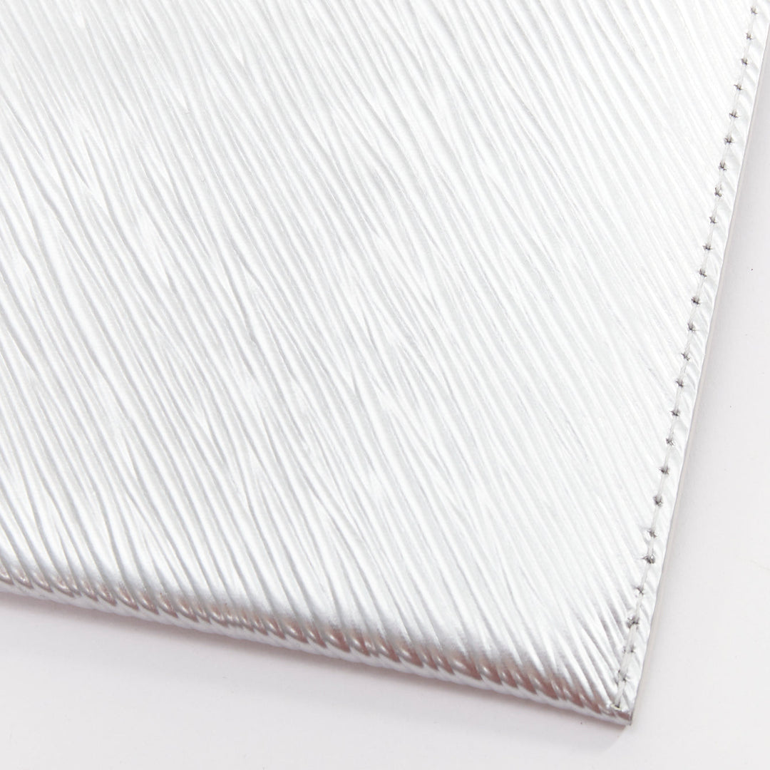 LOUIS VUITTON Kirigami Epi Invitation Envelope Clutch silver metallic flap bag