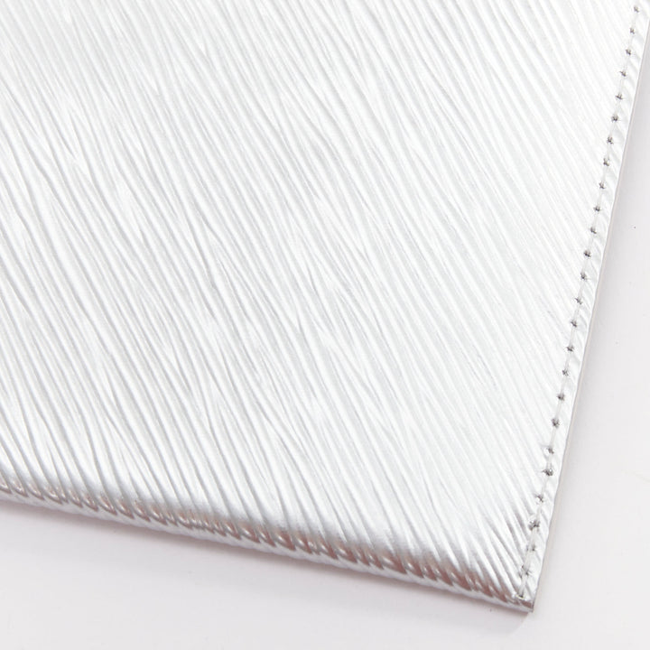 LOUIS VUITTON Kirigami Epi Invitation Envelope Clutch silver metallic flap bag