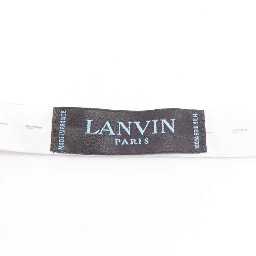 LANVIN 100% silk purple white dot classy bow tie