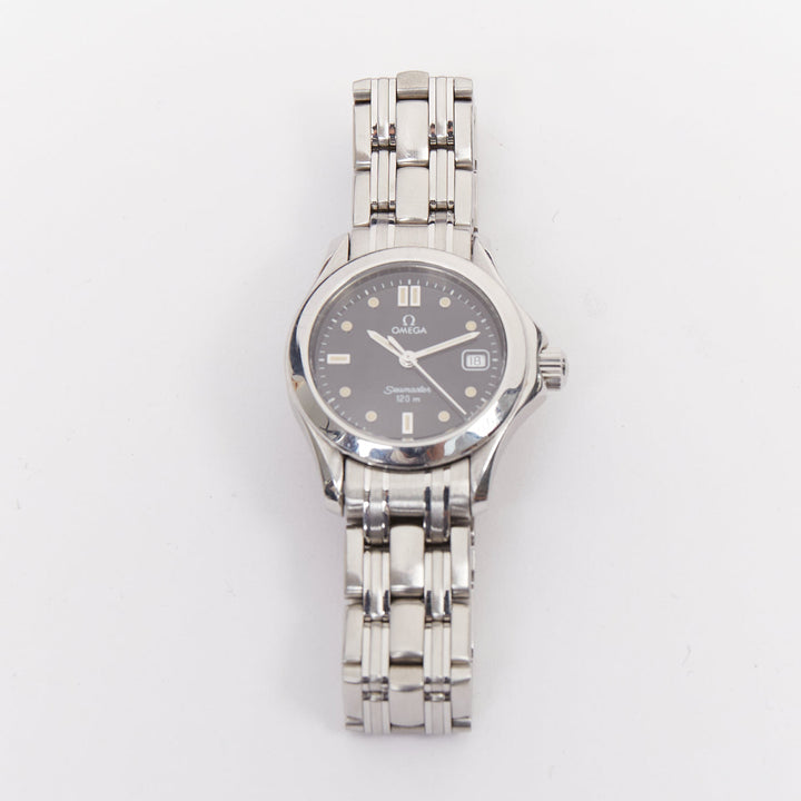 OMEGA Vintage Seamaster 120M stainless steel black dial quartz sports watch