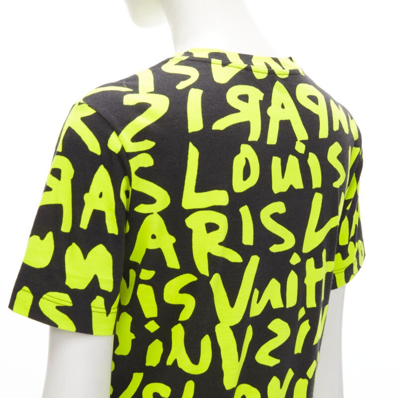 LOUIS VUITTON Stephen Sprouse Iconic Graffiti black neon yellow tshirt