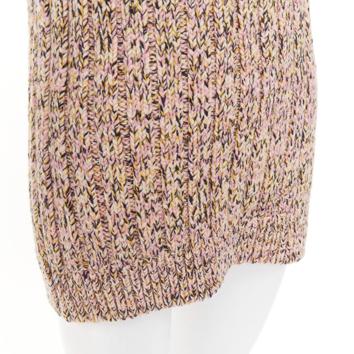 GUCCI 2024 pink marl chunky wool blend knit scoop neck tank tunic S