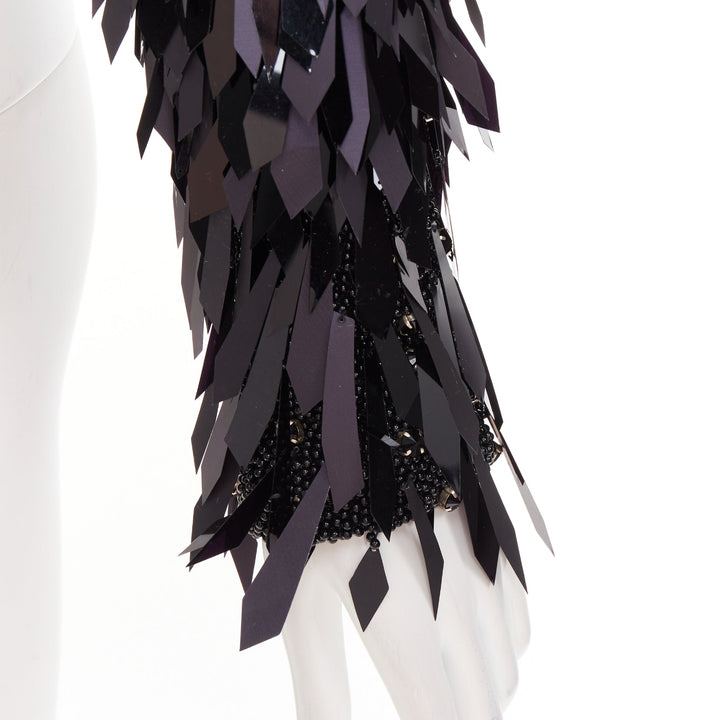 rare ALEXANDRE VAUTHIER COUTURE AW2023 Runway black filigree pailette beaded top