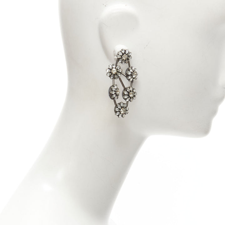 OSCAR DE LA RENTA Runway crystal loral chandelier bridal statement earrings