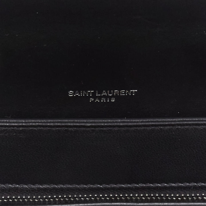 SAINT LAURENT Babylone black smooth leather top handle  flap crossbody bag