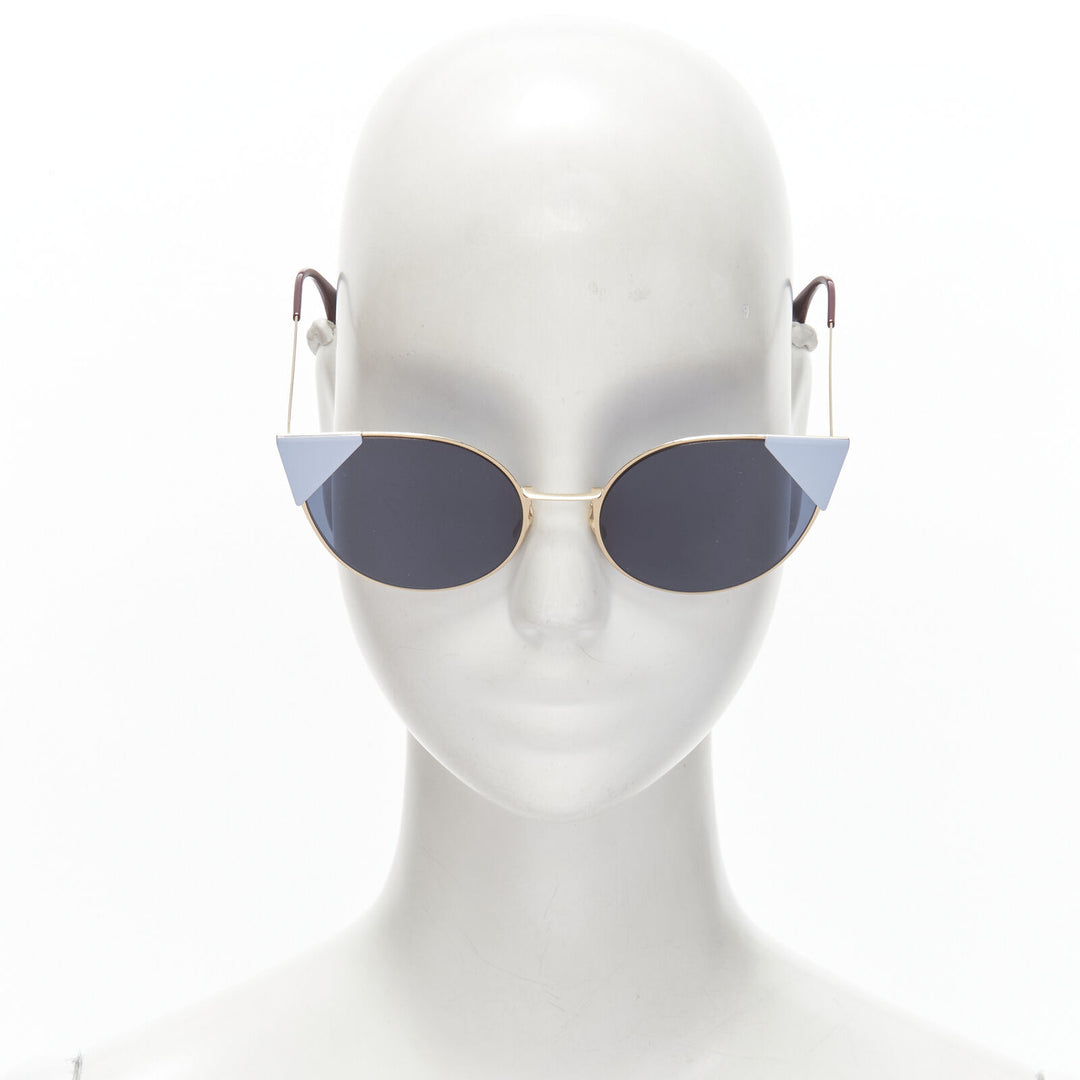 FENDI FF0190/S 000A9 blue pointed cat eye flat sunglasses