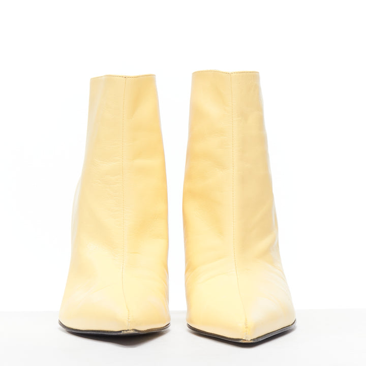 OLD CELINE Phoebe Philo nude leather pointed toe high heel ankle boots EU38