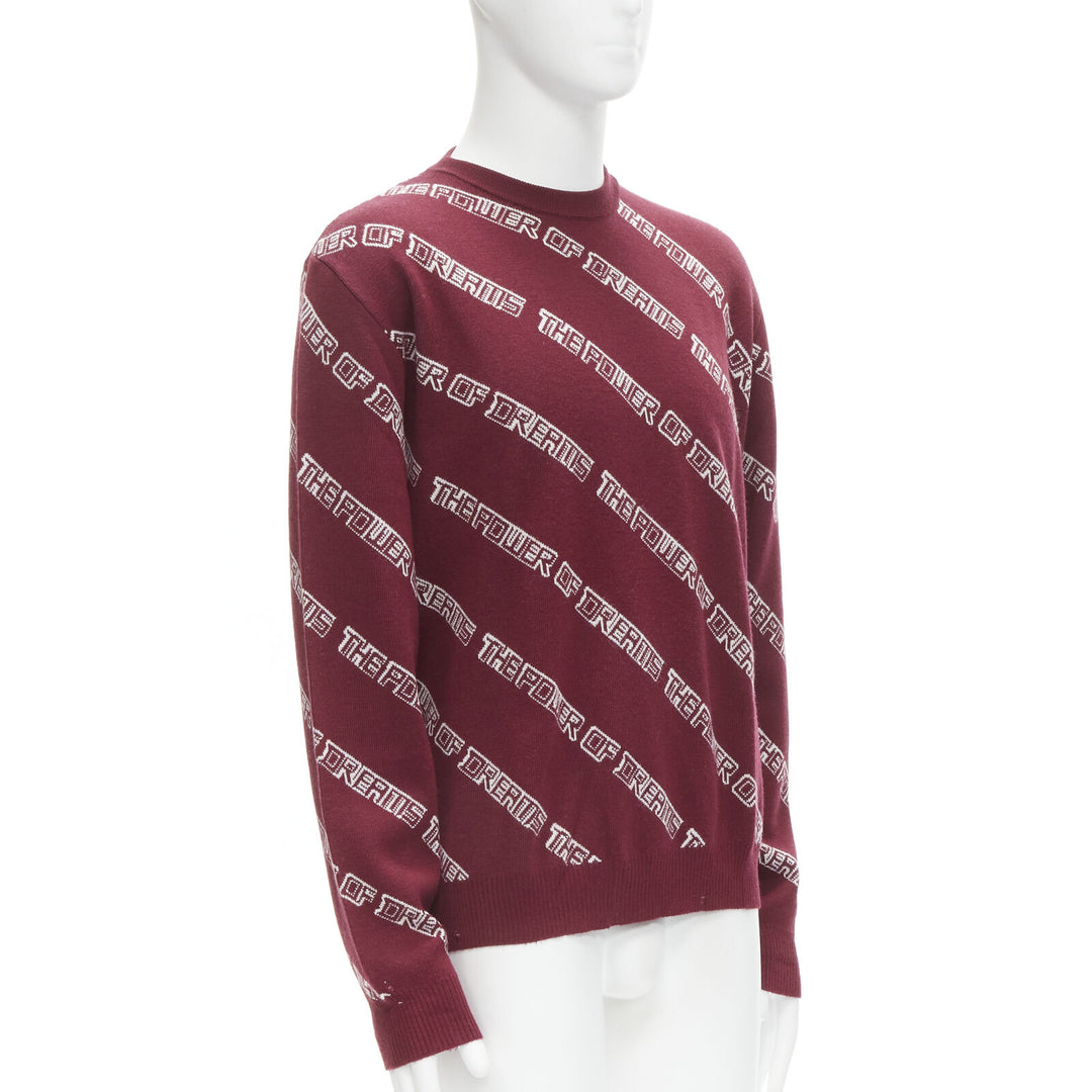 BALENCIAGA 2017 The Power Of Dreams burgundy red white sweater S