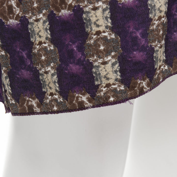 MARNI purple jewel print tier ruffle waist sheath dress IT38 XS