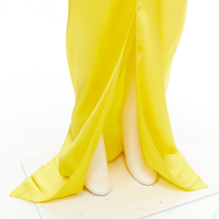 BALENCIAGA Demna 2019 Runway yellow acetate wrap tie maxi skirt FR34 XS