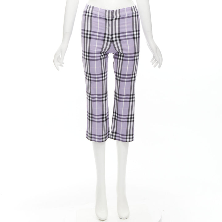 BURBERRY LONDON House Check purple cropped pants Y2K S