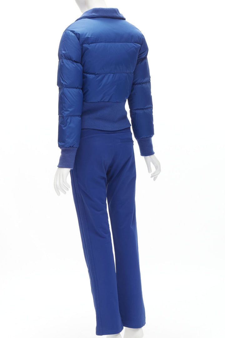 Y3 YOHJI YAMAMOTO ADIDAS blue nylon padded puffer jacket pants track suit sets