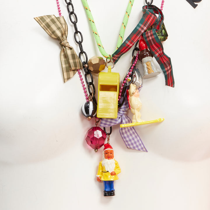 N2 LES NEREIDES colorful gnomes plaid ribbons Harajuku necklace bracelet