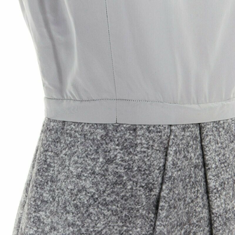 MAX MARA grey polyamide speckle wool skirt sleeveless work dress US8 FR40 M