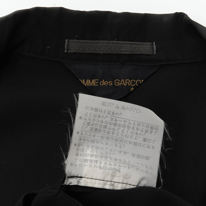 vintage COMME DES GARCONS 1988 black chinese knot semi detached hem blazer S