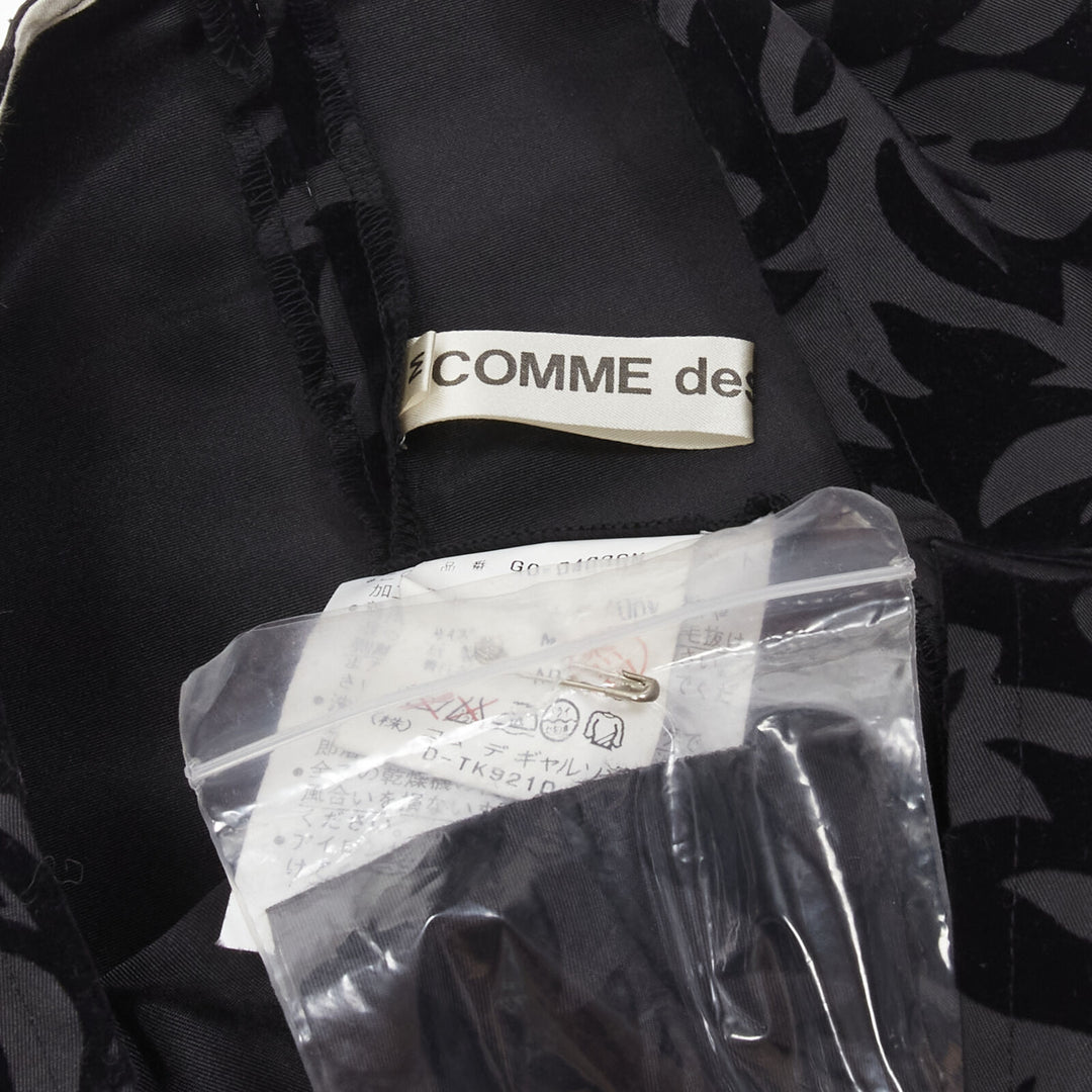 vintage COMME DES GARCONS 1996 black baroque velvet devore tail back dress M