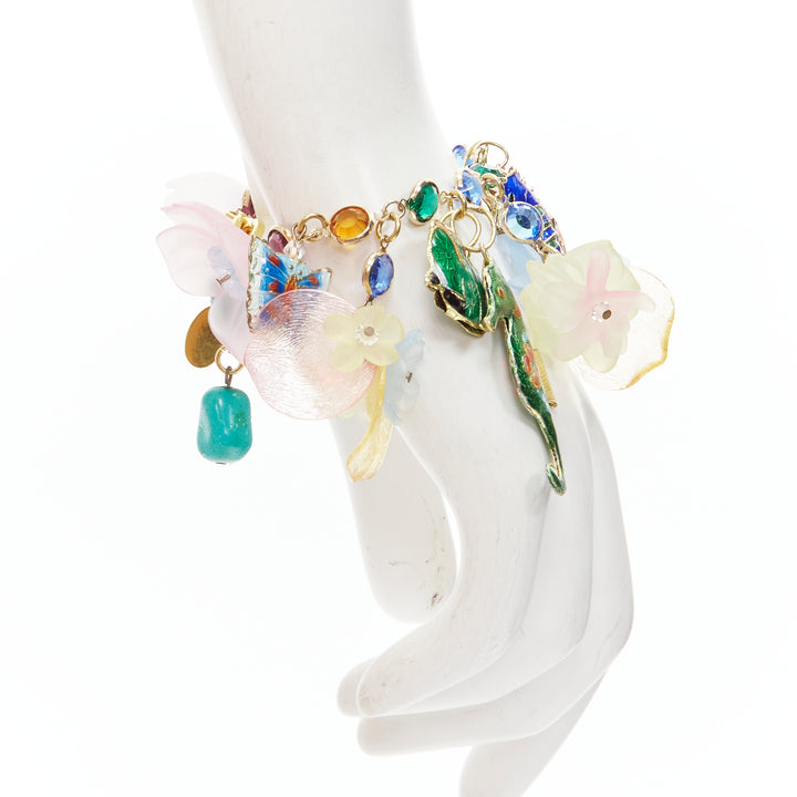 ERICKSON BEAMON colorful flower sea creatures crystal acrylic bracelet