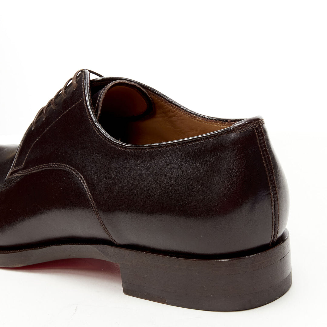 CHRISTIAN LOUBOUTIN Cypriene Flat Vintage brown leather derby loafer EU42