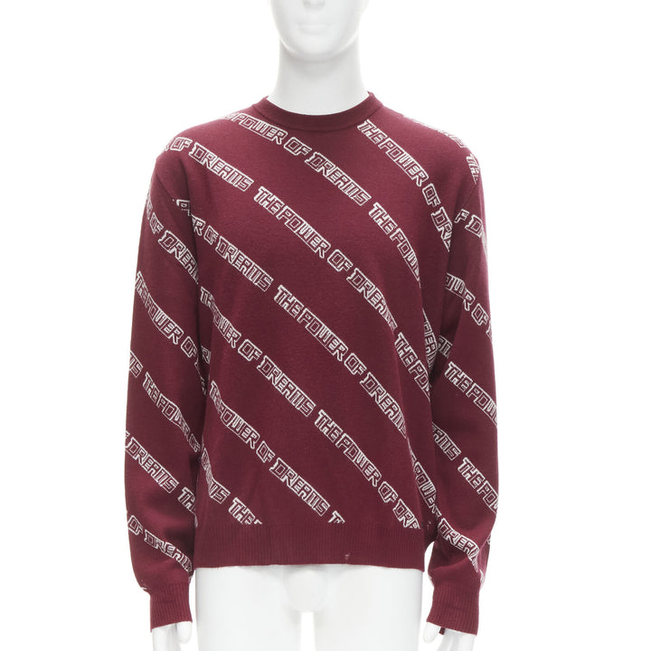 BALENCIAGA 2017 The Power Of Dreams burgundy red white sweater S