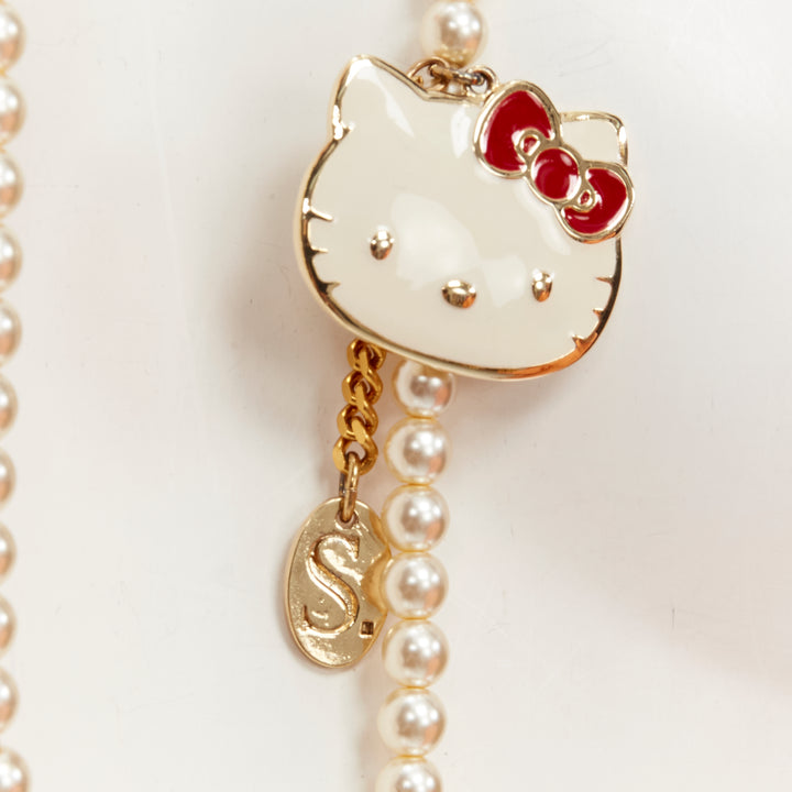 LE BIJOUX DE SOPHIE Hello Kitty pearl cake bow necklace