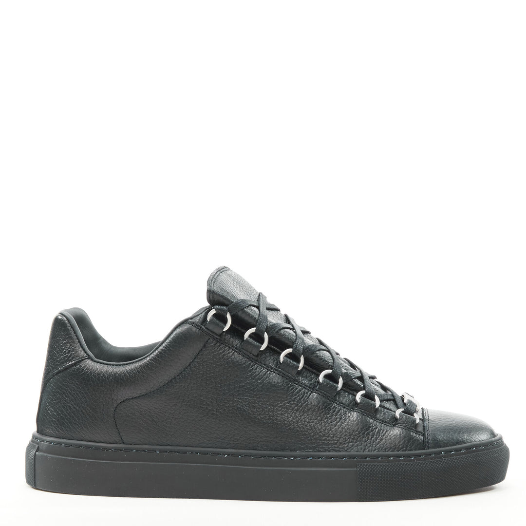 BALENCIAGA DEMNA Arena noir grained leather low top sneakers EU42 US9