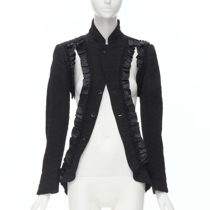 COMME DES GARCONS 2008 Runway Bad Taste ruffle cut out deconstructed blazer S