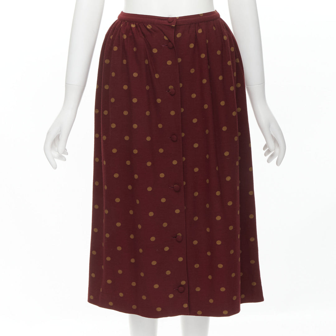 COMME DSE GARCONS 1980's Vintage red polka babydoll skirt down set S